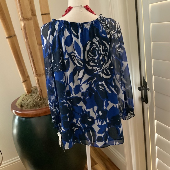 Dana Buchman print peasant style top - Picture 4 of 7